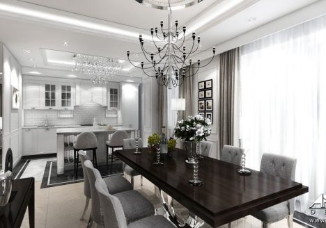 wnetrze apartamentu w warszawie stylowa jadalnia w stylu prowansalskim