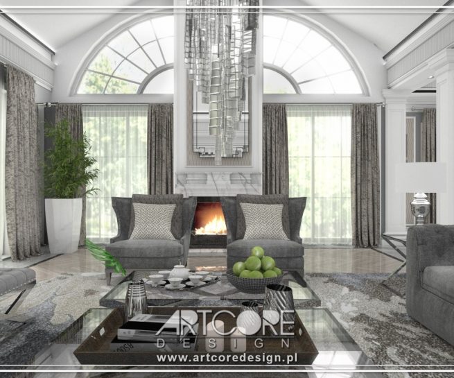 luksusowy-salon-z-kominkiem-projekt-wnętrza