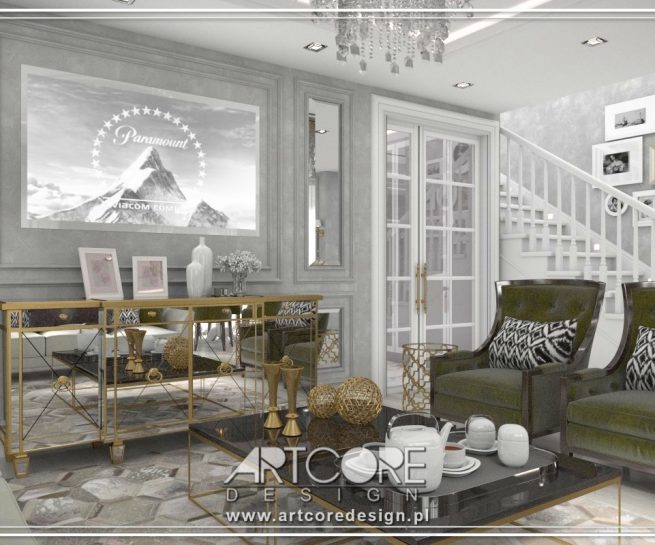 projekt wnętrza eleganckiego salonu