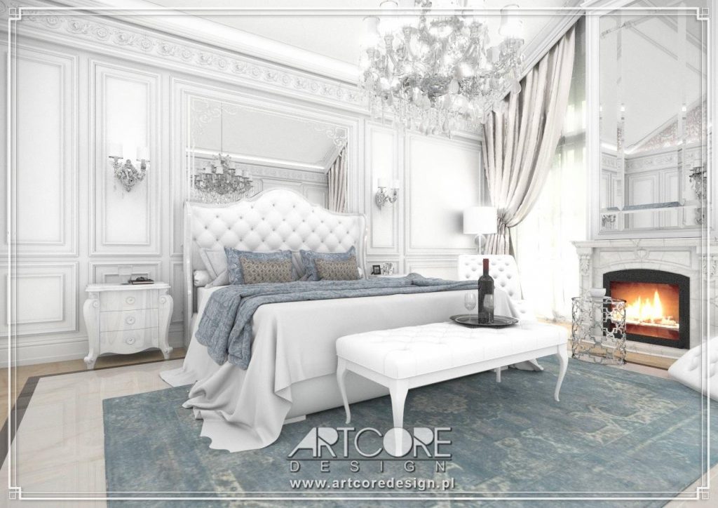wnętrze luksusowa sypialnia klasyczna pałacowa