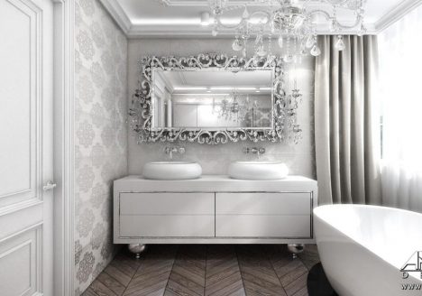 luksusowa łazienka glamour projekt wnętrza