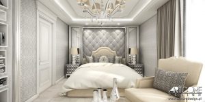sypialnia glamour projekt wnętrza