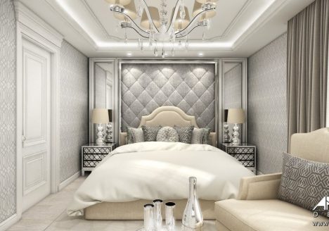 sypialnia glamour projekt wnętrza