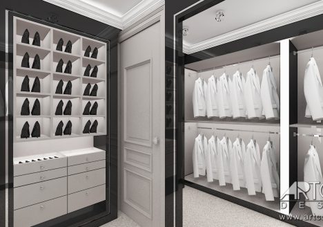 wnętrze ekskluzywnej garderoby architekt