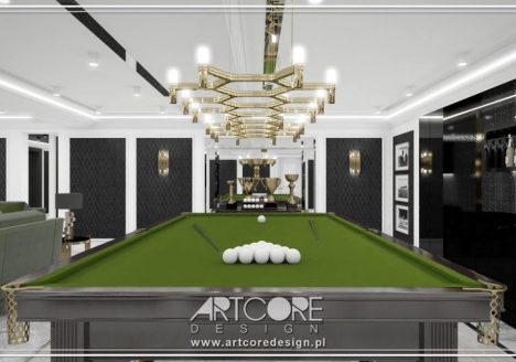 architekt wnętrz pokój bilardowy