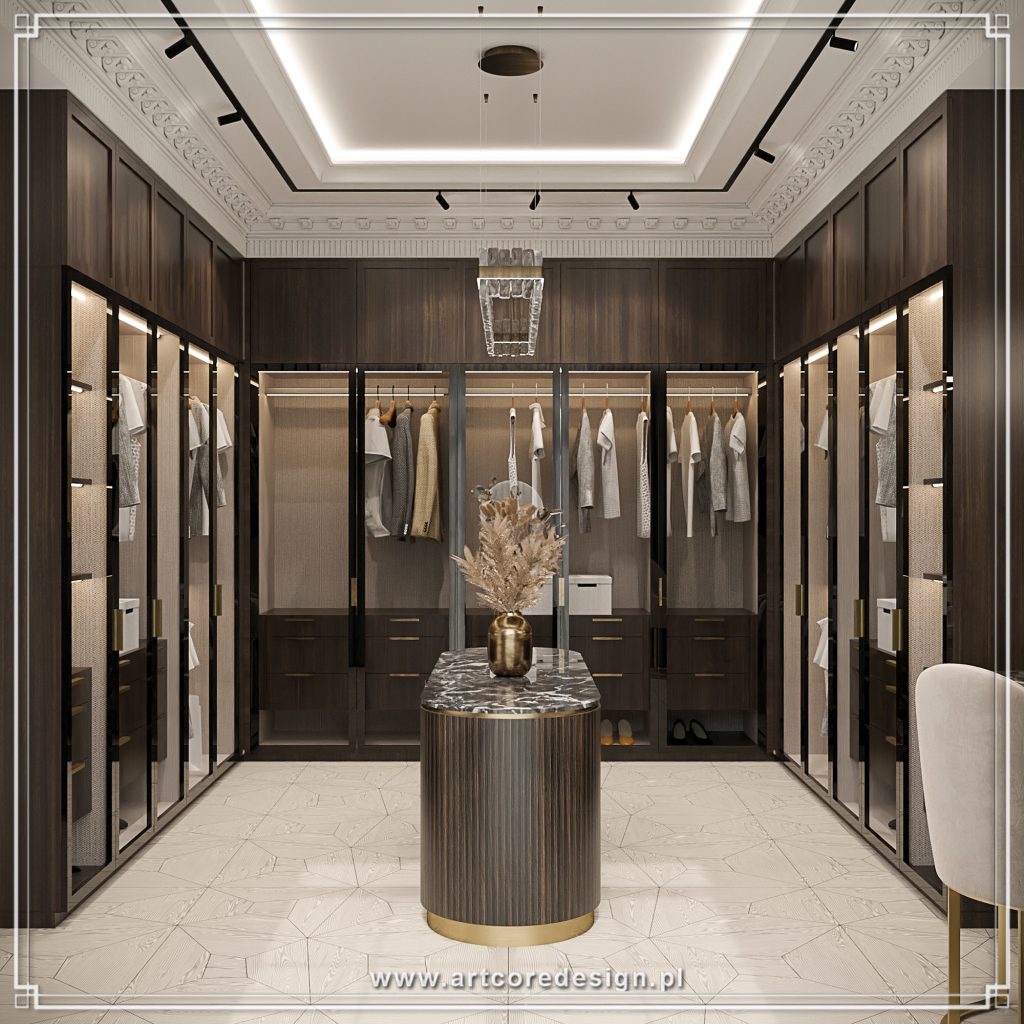 Wizualizacja przedstawiająca zaawansowany technicznie i estetycznie projekt wnętrza w Krakowie.