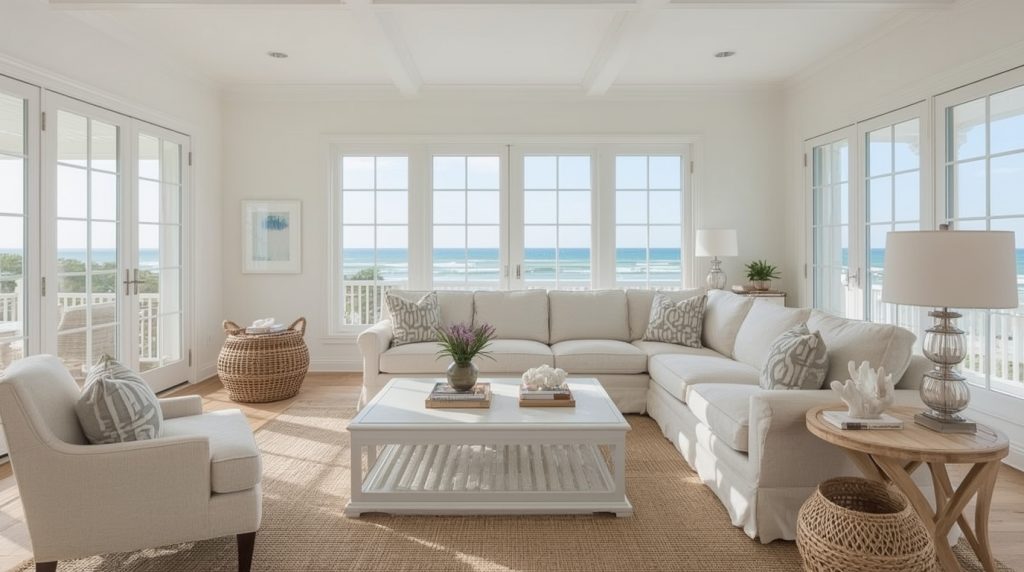 salon i sofa w stylu hamptons