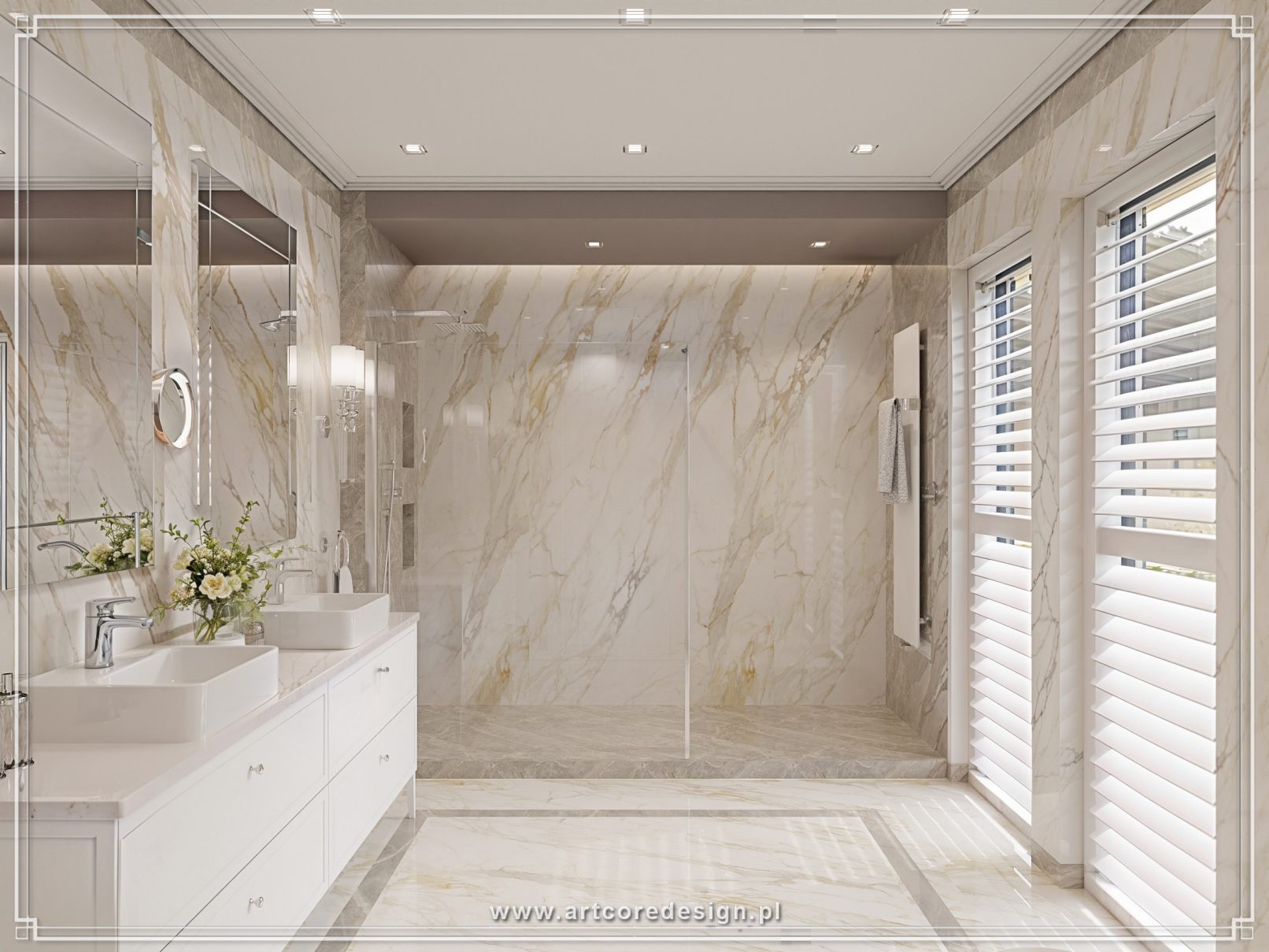 Luksusowa łazienka master w domu premium – architekt wnętrz, projektowanie wnętrz